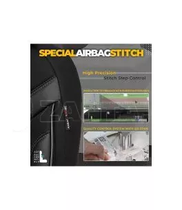 Καλύμματα Αυτοκινήτου Otom Individual Design Universal Jacquard / Rachel / Δερματίνη Σετ Εμπρός / Πίσω 11 Τεμαχίων Μαύρο Με Γκρι 