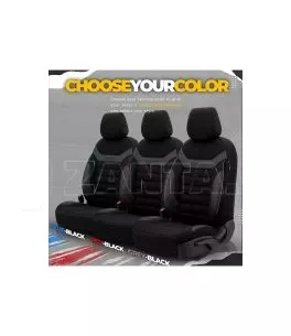 Καλύμματα Αυτοκινήτου Otom Individual Design Universal Jacquard / Rachel / Δερματίνη Σετ Εμπρός / Πίσω 11 Τεμαχίων Μαύρο Με Γκρι 