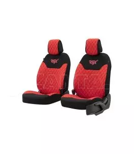 Ημικαλύμματα Μπροστινών Καθισμάτων Otom RSX Sport  Ύφασμα Κεντητό Καπιτονέ Κόκκινο / Μαύρο RSXL-104 2 Τεμάχια 