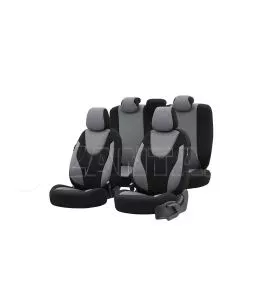 Καλύμματα Αυτοκινήτου Otom Ruby Design Universal Βαμβακερό Ύφασμα Rachel Σετ Εμπρός / Πίσω 11 Τεμαχίων Μαύρο / Γκρι RBY-1202 