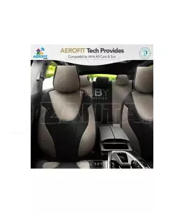 Καλύμματα Αυτοκινήτου Otom Ruby Design Universal Βαμβακερό Ύφασμα Rachel Σετ Εμπρός / Πίσω 11 Τεμαχίων Μαύρο / Μπεζ RBY-1203 