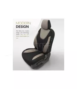 Καλύμματα Αυτοκινήτου Otom Ruby Design Universal Βαμβακερό Ύφασμα Rachel Σετ Εμπρός / Πίσω 11 Τεμαχίων Μαύρο / Μπεζ RBY-1203 