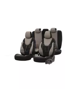 Καλύμματα Αυτοκινήτου Otom Ruby Design Universal Βαμβακερό Ύφασμα Rachel Σετ Εμπρός / Πίσω 11 Τεμαχίων Μαύρο / Μπεζ RBY-1203 