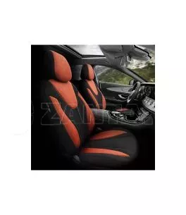 Καλύμματα Αυτοκινήτου Otom Ruby Design Universal Βαμβακερό Ύφασμα Rachel Σετ Εμπρός / Πίσω 11 Τεμαχίων "Terracota" Μαύρο / Κεραμ 