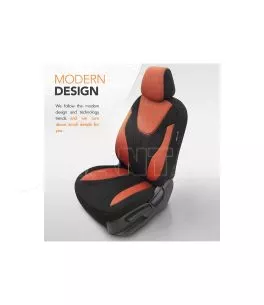 Καλύμματα Αυτοκινήτου Otom Ruby Design Universal Βαμβακερό Ύφασμα Rachel Σετ Εμπρός / Πίσω 11 Τεμαχίων "Terracota" Μαύρο / Κεραμ 