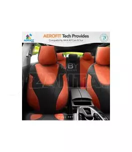 Καλύμματα Αυτοκινήτου Otom Ruby Design Universal Βαμβακερό Ύφασμα Rachel Σετ Εμπρός / Πίσω 11 Τεμαχίων "Terracota" Μαύρο / Κεραμ 