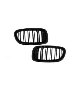 Καρδιές Μάσκας Για Bmw 5 F10 / F11 / F18 10-16 M4 Look Με Διπλή Γρίλια Μαύρο Γυαλιστερό V.2 2 Τεμάχια 