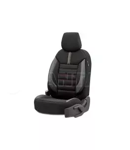 Καλύμματα Αυτοκινήτου Otom Limited Design Universal Jacquard / Lacost / Δερματίνη Σετ Εμπρός / Πίσω 11 Τεμαχίων Μαύρο Με Κόκκινε 