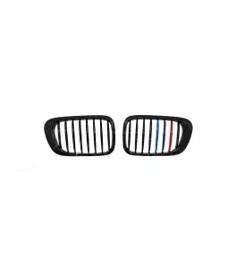 Καρδιές Μάσκας Για Bmw 3 E46 99-03 Coupe/Cabrio Tri-color / Μαύρο Γυαλιστερό Με 8 Γραμμές 2 Τεμάχια 