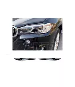 Φρυδάκια Μπροστινών Φαναριών Για Bmw  X5 F15 & X6 F16 2013-2018 Βαμμένα Μάυρο Γυαλιστερό Χρώμα 2 Τεμάχια 