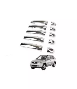 Καλύμματα Χερουλιών Πόρτας Χρωμίου Για Suzuki Grand Vitara 2005-2015 8  Τεμάχια Απο Ανοξείδωτο Ατσάλι 