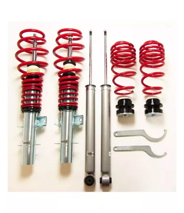 Ρυθμιζόμενη ανάρτηση για Audi A2 / Seat Cordoba, Ibiza / Skoda Fabia I / VW Polo (2002-2009) - κόκκινο - 4τμχ.