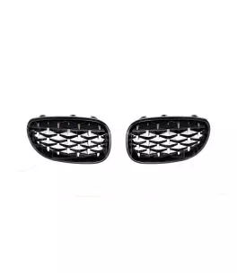 Μάσκα για BMW E60 (2003-2010) - μαύρη / χρωμιού Diamond design - 2τμχ. 