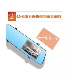 Βίντεο καταγραφέας DVR 1080 FULL HD με 4" LCD οθόνη στον καθρέφτη με κάμερα οπισθοπορείας και καταγραφή 