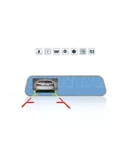 Βίντεο καταγραφέας DVR 1080 FULL HD με 4" LCD οθόνη στον καθρέφτη με κάμερα οπισθοπορείας και καταγραφή 