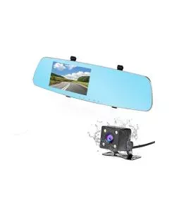 Βίντεο καταγραφέας DVR 1080 FULL HD με 4" LCD οθόνη στον καθρέφτη με κάμερα οπισθοπορείας και καταγραφή 