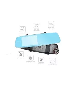 Βίντεο καταγραφέας DVR 1080 FULL HD με 4" LCD οθόνη στον καθρέφτη με κάμερα οπισθοπορείας και καταγραφή 