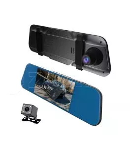 Βίντεο καταγραφέας DVR 1080 FULL HD με 5,5" LCD Touch screen οθόνη στον καθρέφτη με κάμερα οπισθοπορείας και καταγραφή 