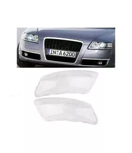 Κρύσταλλα φαναριών για Audi A6 C6 (2006-2011) - σετ 2τμχ. 