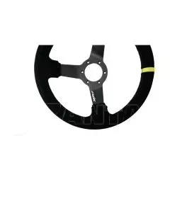 ΤΙΜΟΝΙ ΤΡΙΑΚΤΙΝΟ 320 mm/ΠΑΧΟΣ 104 mm/BΑΘΟΣ 47 mm ΜΑΥΡΟ ΣΟΥΕΤ ΜΕ ΚΙΤΡΙΝΗ ΡΙΓΑ SIMONI RACING - 1 TEM. 