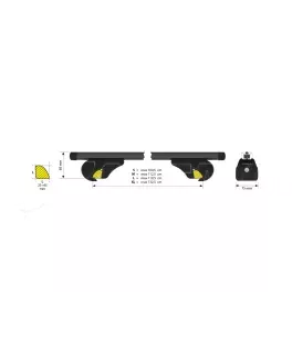 ΜΠΑΡΕΣ ΟΡΟΦΗΣ HELIO BLACK (L) 127 cm ΑΛΟΥΜΙΝΙΟΥ ΜΑΥΡΗ ΜΕ ΚΛΕΙΔΑΡΙΕΣ (STANDARD RAILING) NORDRIVE - 2 TEM. 