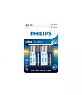 Αλκαλικές Ultra Μπαταρίες ΑΑ LR6 1,5V Philips 6 Τεμάχια 