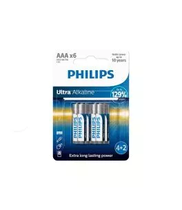 Αλκαλικές Ultra Μπαταρίες ΑΑΑ LR03 1,5V Philips 6 Τεμάχια 