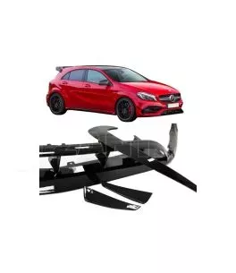Splitters Μπροστινού Προφυλακτήρα Για Mercedes-Benz A-Class W176 15-18 Facelift Amg Line Έκδοση Γυαλιστερό Μαύρο 7 Τεμάχια 