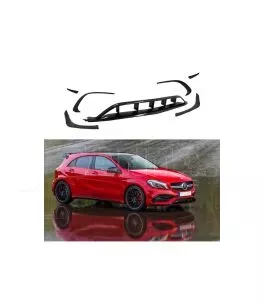 Splitters Μπροστινού Προφυλακτήρα Για Mercedes-Benz A-Class W176 15-18 Facelift Amg Line Έκδοση Γυαλιστερό Μαύρο 7 Τεμάχια 