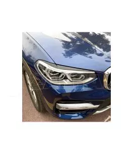 Φρυδάκια Μπροστινών Φαναριών Για Bmw X3 G01 & X4 G02 2018+ Βαμμένα Μάυρο Γυαλιστερό Χρώμα 2 Τεμάχια 
