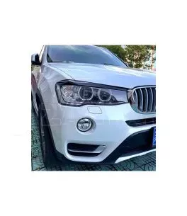 Φρυδάκια Μπροστινών Φαναριών Για Bmw X3 F25 LCI & X4 F26 2014-2017 Βαμμένα Μάυρο Γυαλιστερό Χρώμα 2 Τεμάχια 