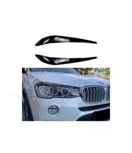 Φρυδάκια Μπροστινών Φαναριών Για Bmw X3 F25 LCI & X4 F26 2014-2017 Βαμμένα Μάυρο Γυαλιστερό Χρώμα 2 Τεμάχια 