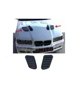 Αεραγωγοί Καπό Αυτοκόλλητοι Universal Τύπου Bmw GTR Μεγάλοι 18 x 15 x 33 x 1.5cm Μαύροι 2 Τεμάχια 