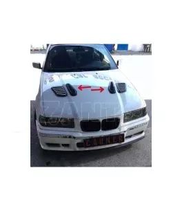 Αεραγωγοί Καπό Αυτοκόλλητοι Universal Τύπου Bmw GTR Μαύροι 33 x 11 x 1.5cm 2 Τεμάχια 