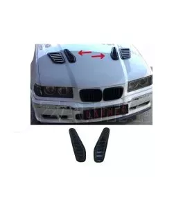Αεραγωγοί Καπό Αυτοκόλλητοι Universal Τύπου Bmw GTR Μαύροι 33 x 11 x 1.5cm 2 Τεμάχια 