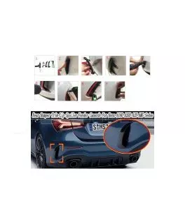 Πλαινά Πτερύγια Πισινού Προφυλακτήρα Για Mercedes-Benz  A-Class V177 Sedan Με Amg Line Προφυλακτήρα Γυαλιστερό Μαύρο 2 Τεμάχια 