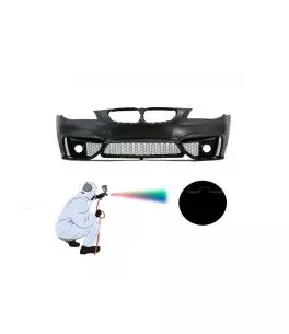 Μπροστινός Προφυλακτήρας Για Bmw 5 E60 03-10 M4 Look Με Τρύπες Για Προβολείς Ομίχλης Βαμμένος Μαύρος 