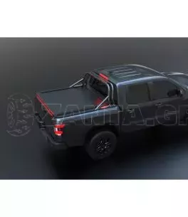 Ρολό καπάκι καρότσας αλουμινίου με ελατήριο Tessera Roll+ (BASIC + S-KIT έκδοση) σε μαύρο ματ Nissan Frontier 2022+ 