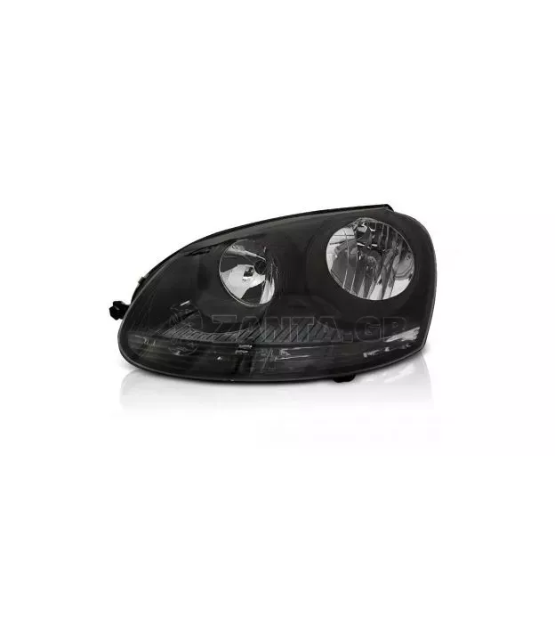 Φανάρι Μπροστινό Αριστερό Για Vw Golf V (5) 03-08 Μαυρο GTI H7/H7 Με Μοτέρ TYC