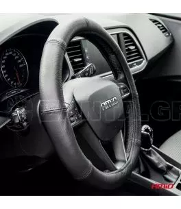 ΚΑΛΥΜΜΑ ΤΙΜΟΝΙΟΥ ΔΕΡΜΑΤΙΝΟ XXL 44-46 CM ΜΑΥΡΟ AMIO - 1 ΤΕΜ. 