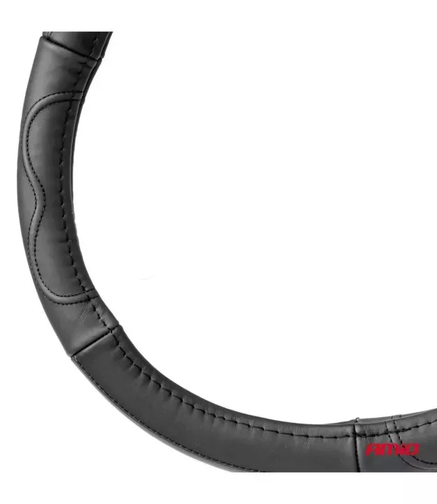 ΚΑΛΥΜΜΑ ΤΙΜΟΝΙΟΥ ΑΠΟ ΤΕΧΝΟΔΕΡΜΑ 41-43CM SWC-49-XL ΣΕ ΜΑΥΡΟ ΧΡΩΜΑ ΜΕ ΜΑΥΡΕΣ ΡΑΦΕΣ AMIO - 1 ΤΕΜ.