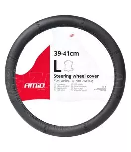 ΚΑΛΥΜΜΑ ΤΙΜΟΝΙΟΥ ΑΠΟ ΤΕΧΝΟΔΕΡΜΑ 39-41CM SWC-48-L ΣΕ ΜΑΥΡΟ ΧΡΩΜΑ ΜΕ ΜΑΥΡΕΣ ΡΑΦΕΣ AMIO - 1 ΤΕΜ. 