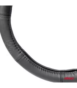 ΚΑΛΥΜΜΑ ΤΙΜΟΝΙΟΥ ΑΠΟ ΤΕΧΝΟΔΕΡΜΑ 39-41CM SWC-48-L ΣΕ ΜΑΥΡΟ ΧΡΩΜΑ ΜΕ ΜΑΥΡΕΣ ΡΑΦΕΣ AMIO - 1 ΤΕΜ. 