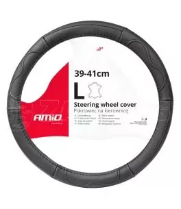 ΚΑΛΥΜΜΑ ΤΙΜΟΝΙΟΥ ΑΠΟ ΤΕΧΝΟΔΕΡΜΑ 39-41CM SWC-49-L ΣΕ ΜΑΥΡΟ ΧΡΩΜΑ ΜΕ ΜΑΥΡΕΣ ΡΑΦΕΣ AMIO - 1 ΤΕΜ. 