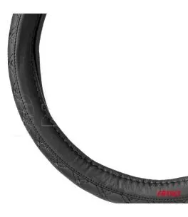 ΚΑΛΥΜΜΑ ΤΙΜΟΝΙΟΥ ΑΠΟ ΤΕΧΝΟΔΕΡΜΑ 37-39CM SWC-51-M ΣΕ ΜΑΥΡΟ ΧΡΩΜΑ ΜΕ ΜΑΥΡΕΣ ΡΑΦΕΣ AMIO - 1 ΤΕΜ. 