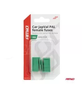ΑΣΦΑΛΕΙΕΣ JapVal PAL ΘΗΛΥΚΕΣ 30A ΣΕ ΠΡΑΣΙΝΟ ΧΡΩΜΑ AMIO - 2 Τεμ. 