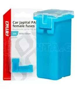 ΑΣΦΑΛΕΙΕΣ JapVal PAL ΜΙΝΙ 14mm ΘΗΛΥΚΕΣ 20A ΣΕ ΓΑΛΑΖΙΟ ΧΡΩΜΑ AMIO - 2 Τεμ. 