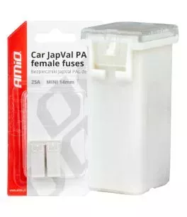 ΑΣΦΑΛΕΙΕΣ JapVal PAL ΜΙΝΙ 14mm ΘΗΛΥΚΕΣ 25A ΣΕ ΛΕΥΚΟ ΧΡΩΜΑ AMIO - 2 Τεμ. 