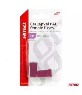 ΑΣΦΑΛΕΙΕΣ JapVal PAL ΜΙΝΙ 14mm ΘΗΛΥΚΕΣ 30A ΣΕ ΜΩΒ ΧΡΩΜΑ AMIO - 2 Τεμ. 
