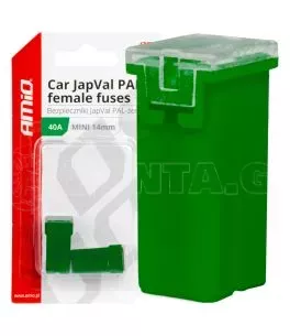 ΑΣΦΑΛΕΙΕΣ JapVal PAL ΜΙΝΙ 14mm ΘΗΛΥΚΕΣ 40A ΣΕ ΠΡΑΣΙΝΟ ΧΡΩΜΑ AMIO - 2 Τεμ. 